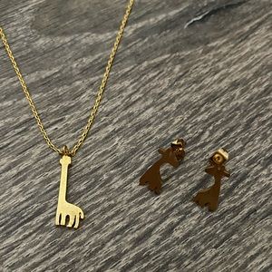 giraffe necklace and earrings set